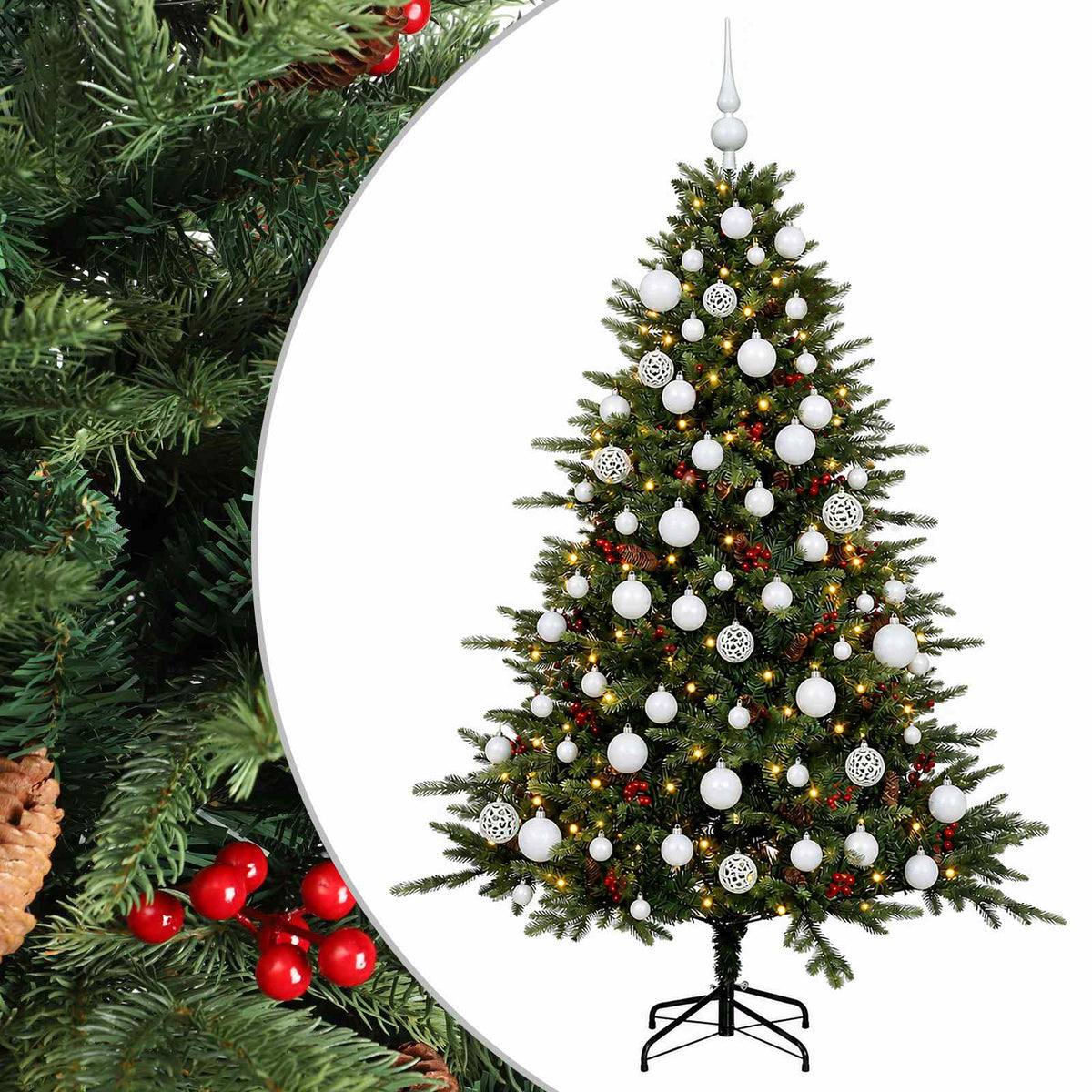 Artificial Christmas Tree with Bauble 210 cm 300 LEDs