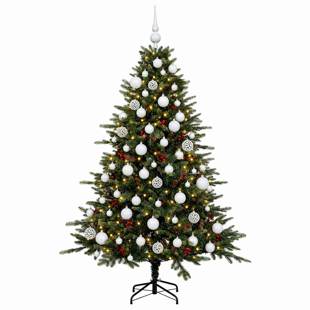 Artificial Christmas Tree with Bauble 210 cm 300 LEDs