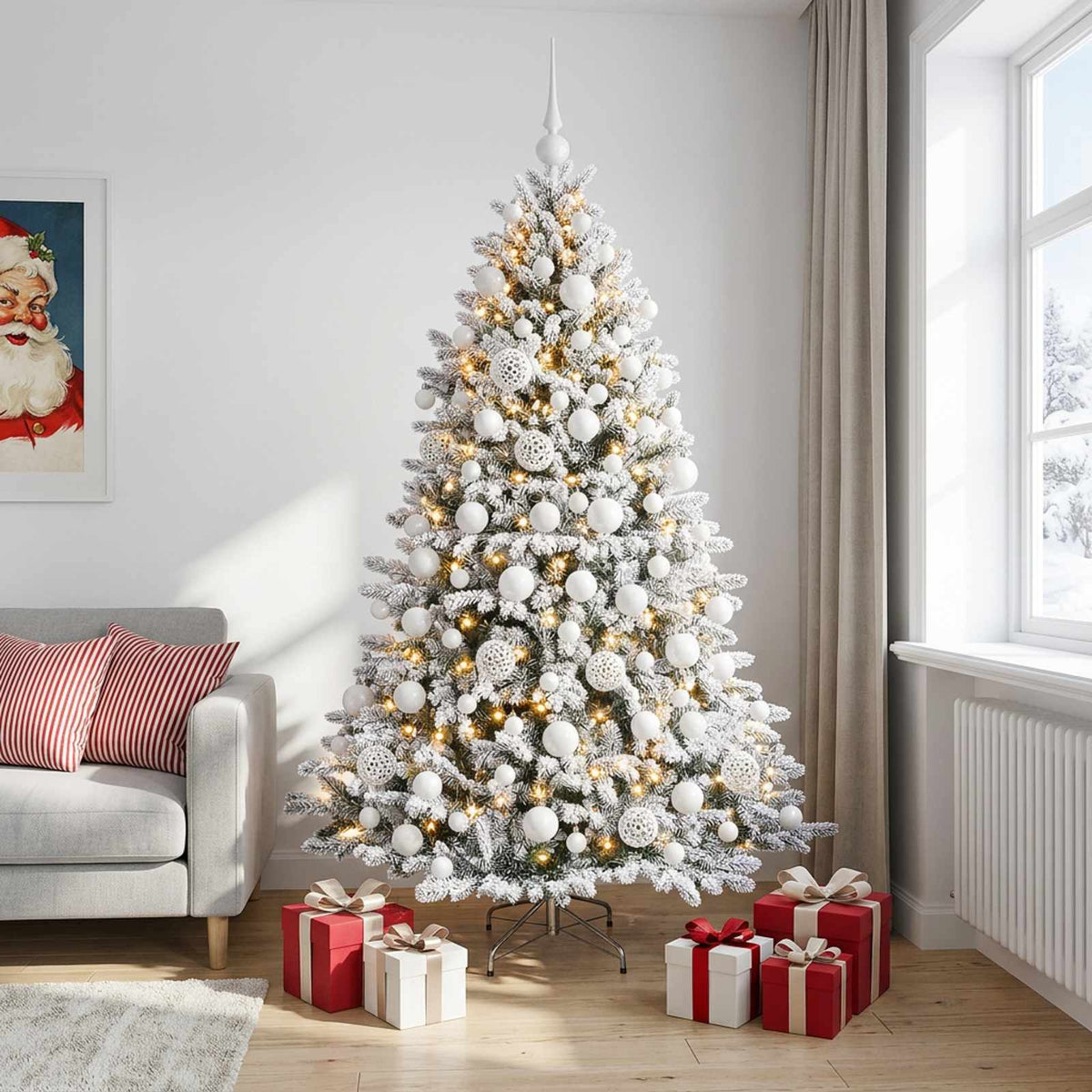 Artificial Christmas Tree with Bauble 210 cm 300 LEDs
