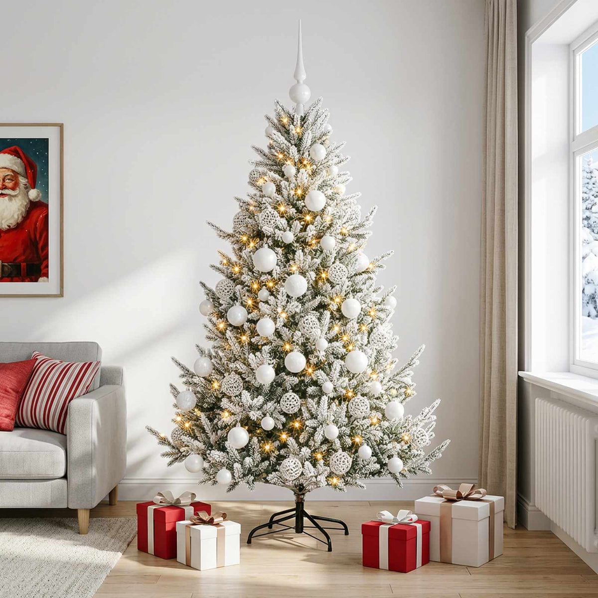 Artificial Christmas Tree with Bauble 180 cm 300 LEDs
