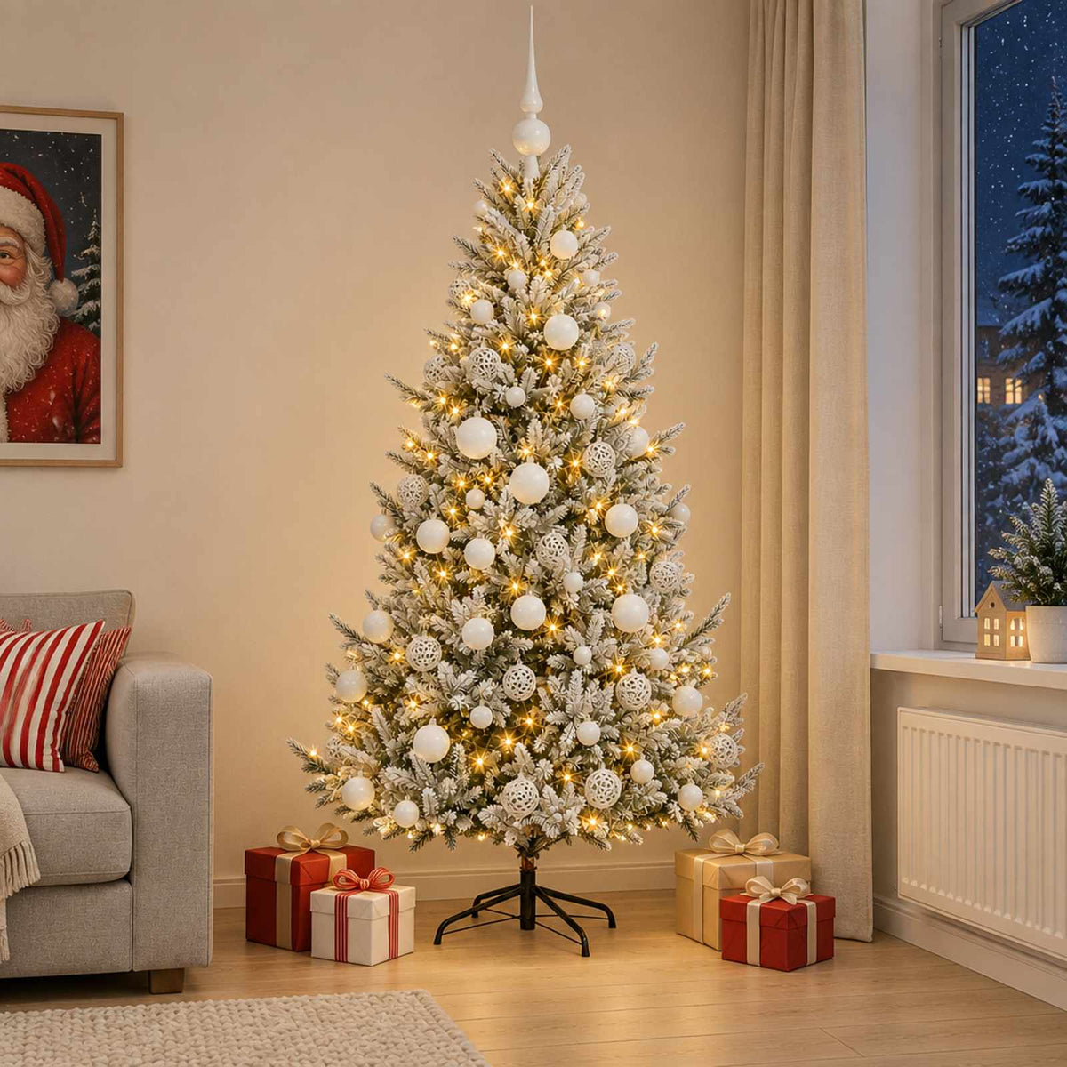 Artificial Christmas Tree with Bauble 180 cm 300 LEDs
