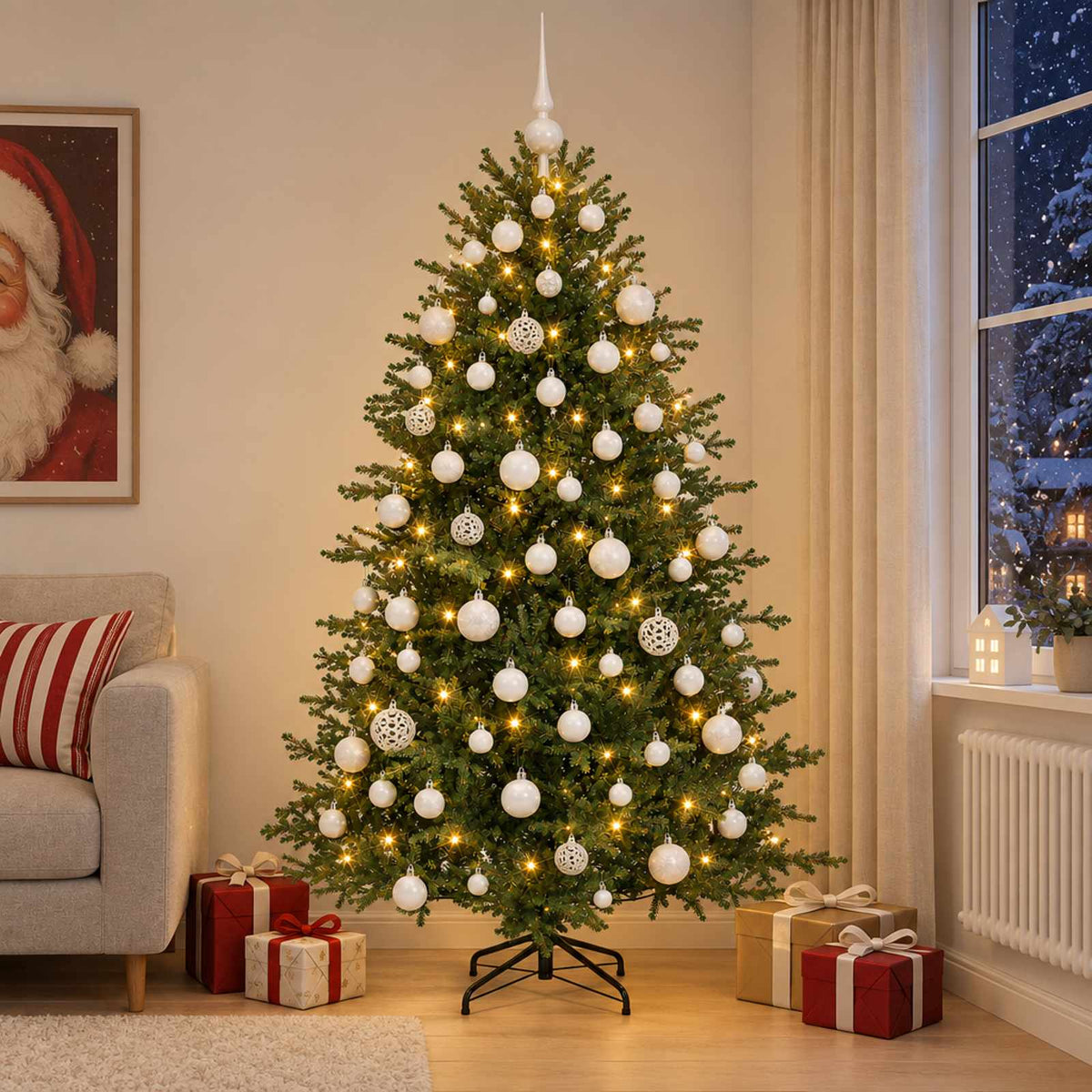 Artificial Christmas Tree with Bauble 210 cm 300 LEDs