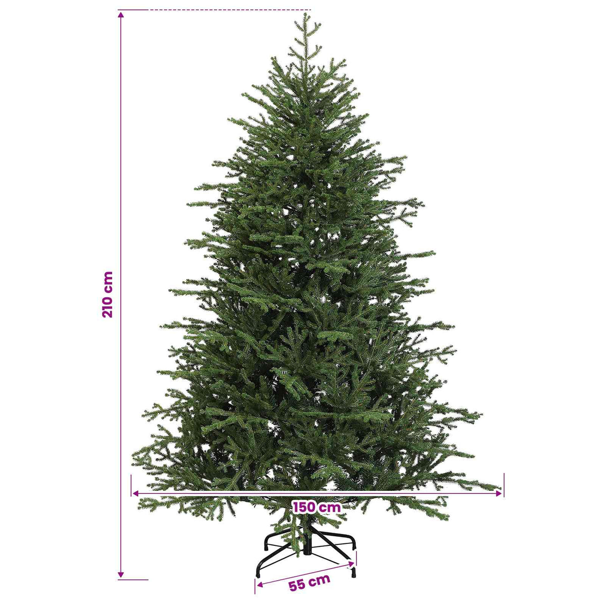 Artificial Christmas Tree with Bauble 210 cm 300 LEDs