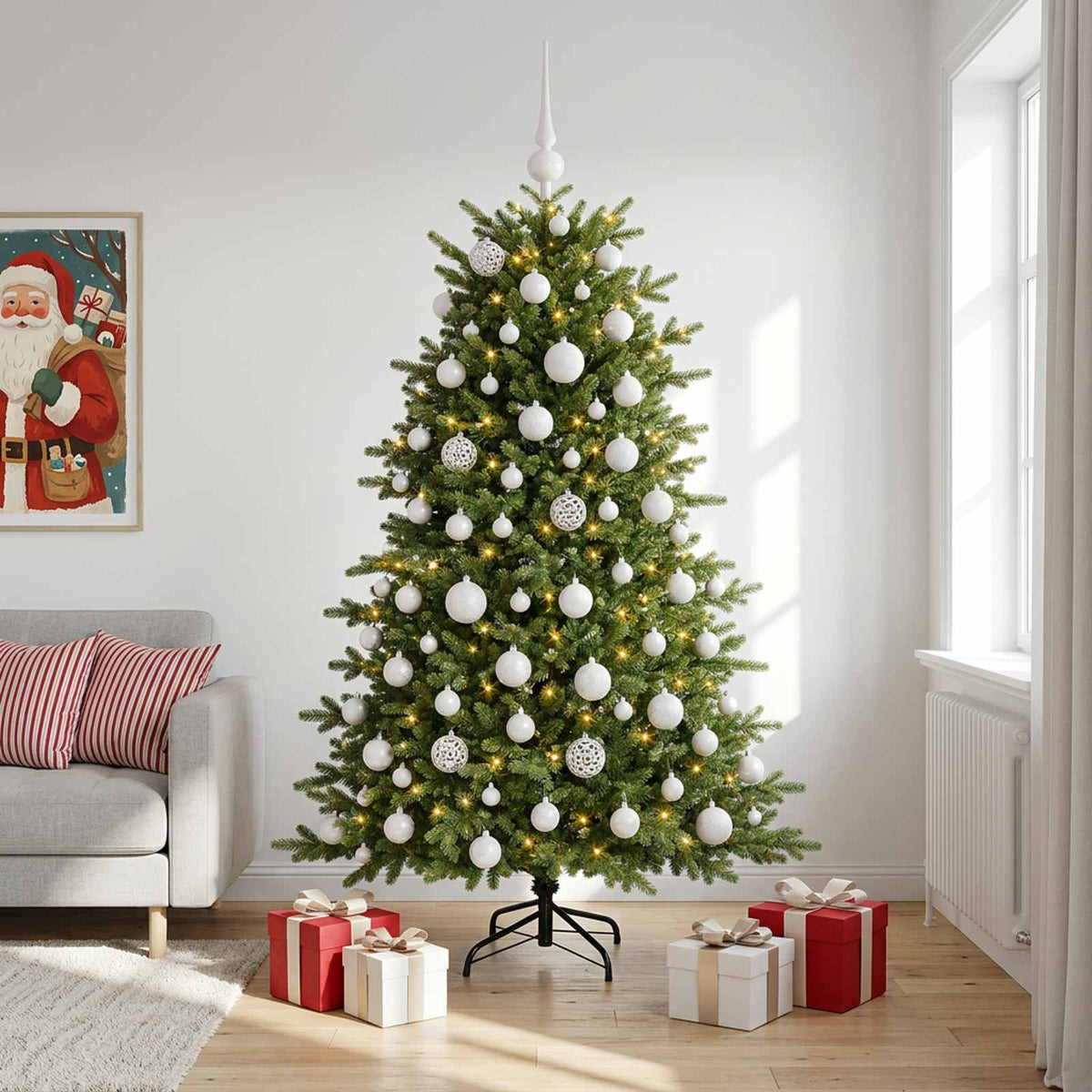 Artificial Christmas Tree with Bauble 210 cm 300 LEDs
