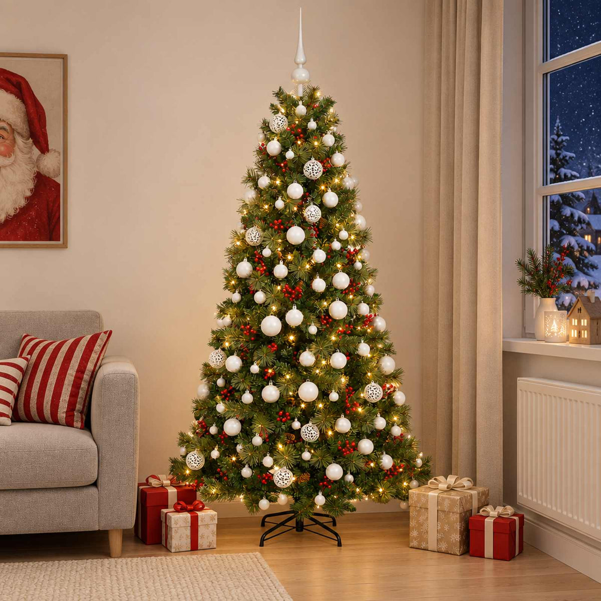 Artificial Christmas Tree with Bauble 180 cm 300 LEDs