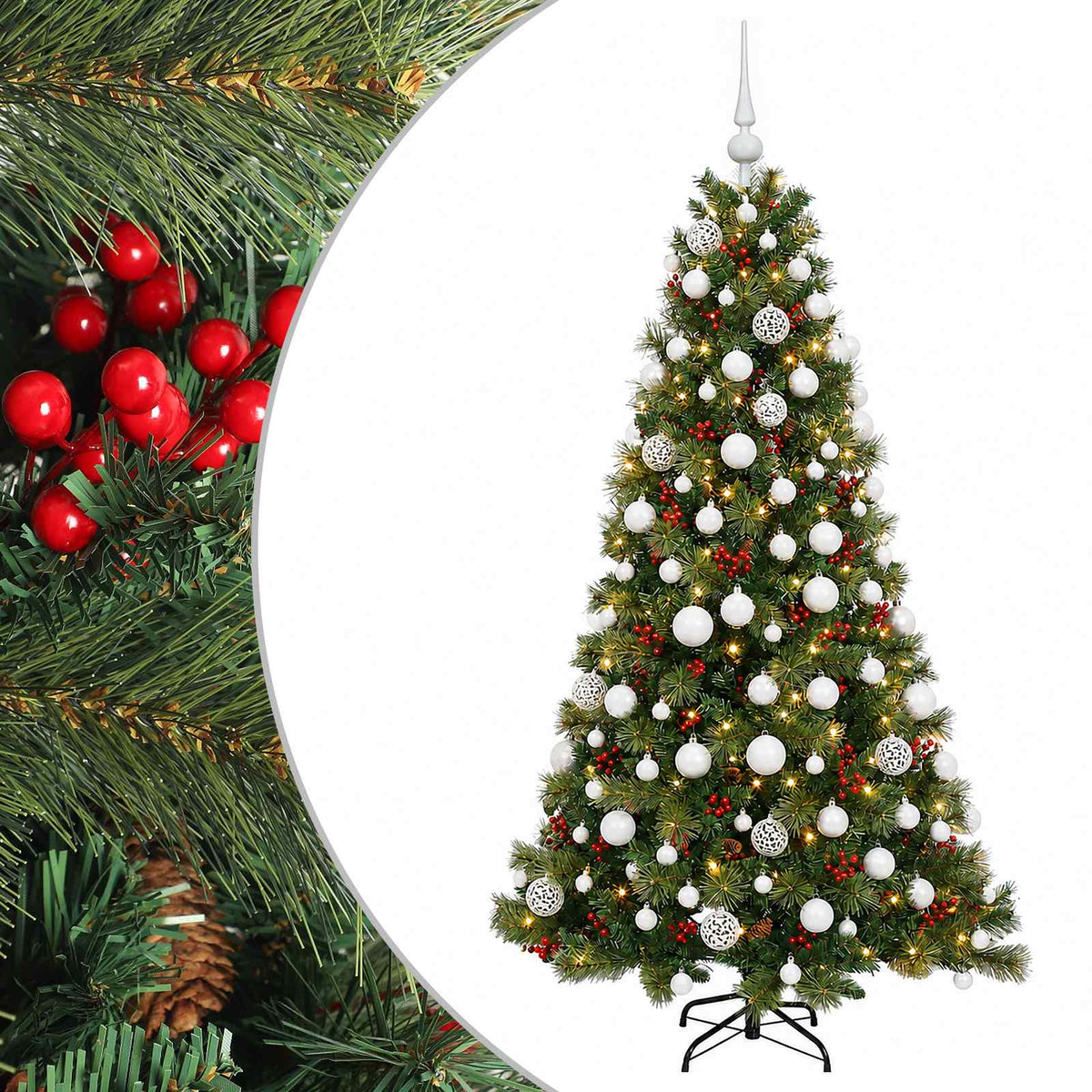 Artificial Christmas Tree with Bauble 180 cm 300 LEDs