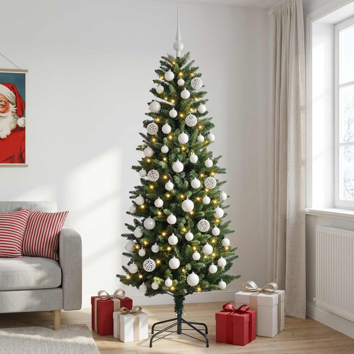 Artificial Christmas Tree with Bauble 180 cm 300 LEDs