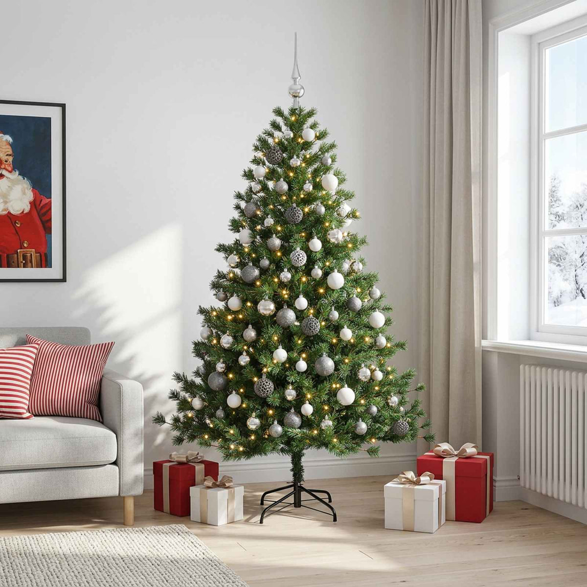 Artificial Christmas Tree with Bauble 180 cm 300 LEDs