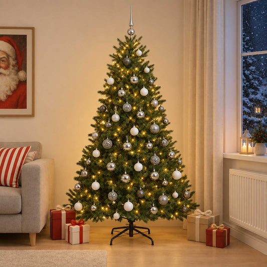 Artificial Christmas Tree with Bauble 210 cm 300 LEDs