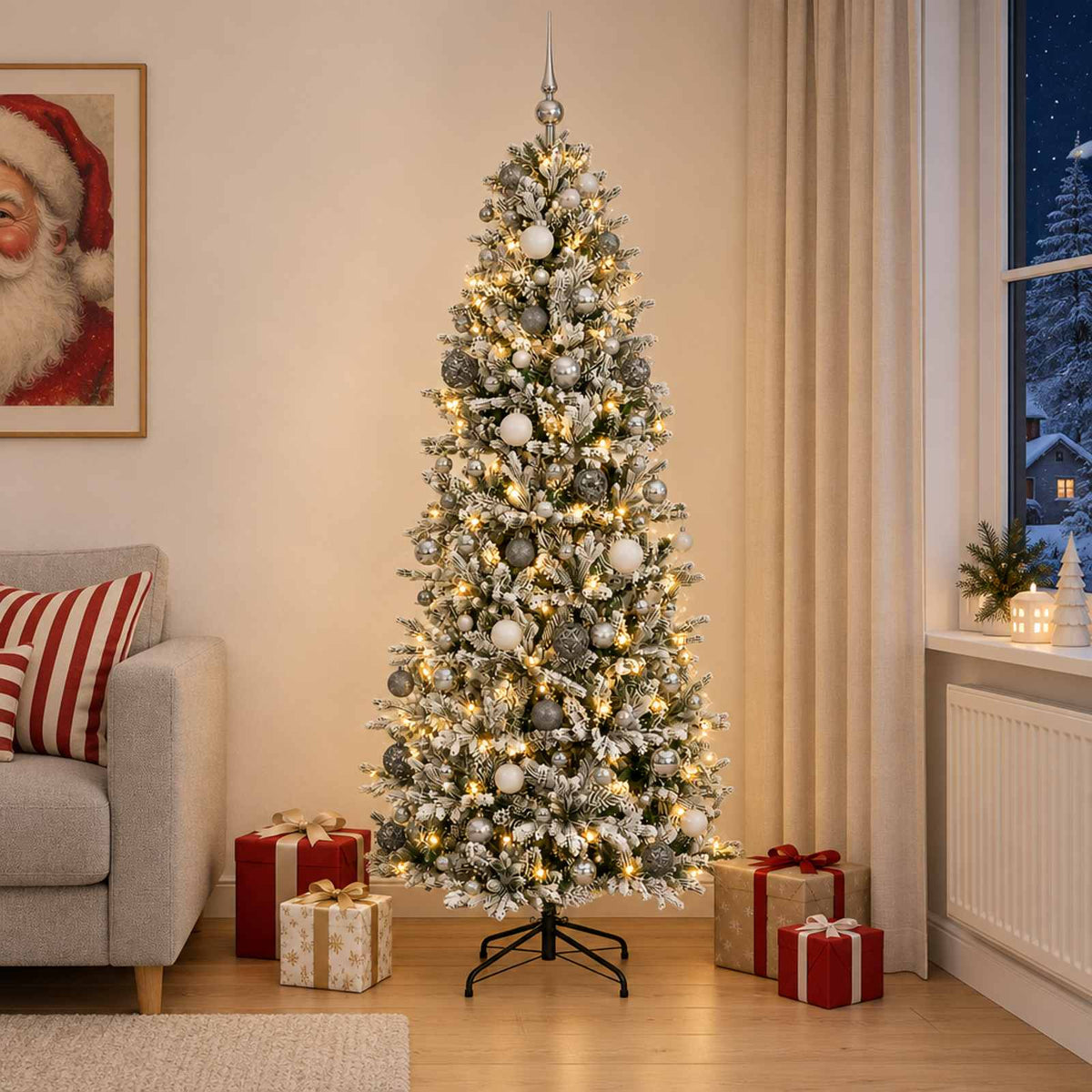 Artificial Christmas Tree with Bauble 240 cm 300 LEDs