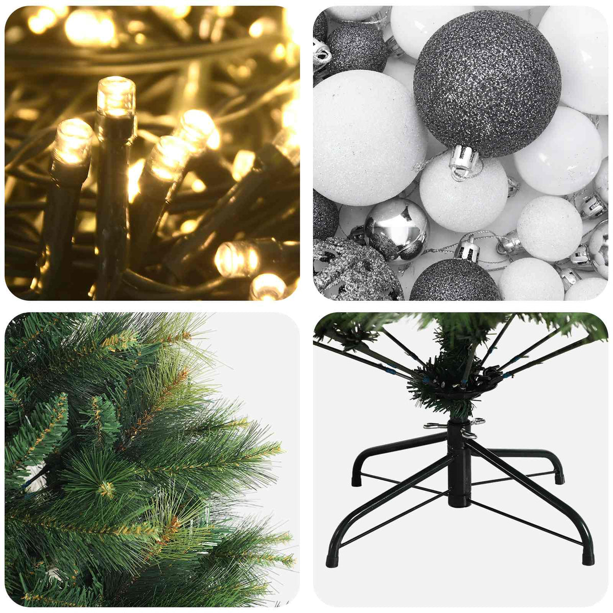 Artificial Christmas Tree with Bauble 180 cm 300 LEDs