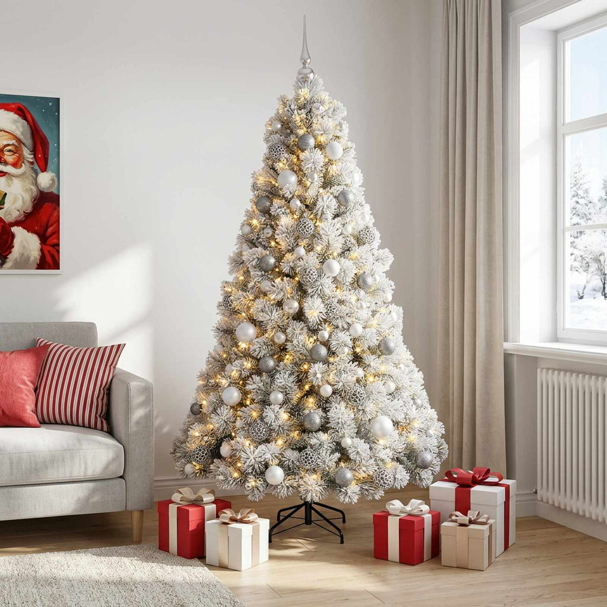 Artificial Christmas Tree with Bauble 210 cm 300 LEDs
