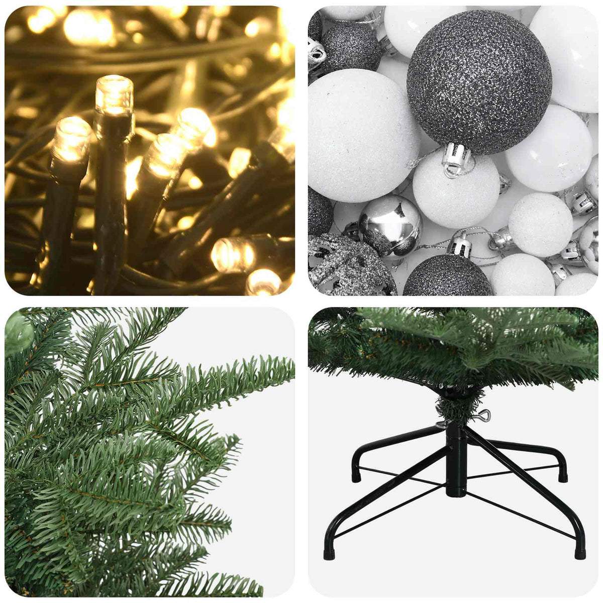 Artificial Christmas Tree with Bauble 180 cm 300 LEDs