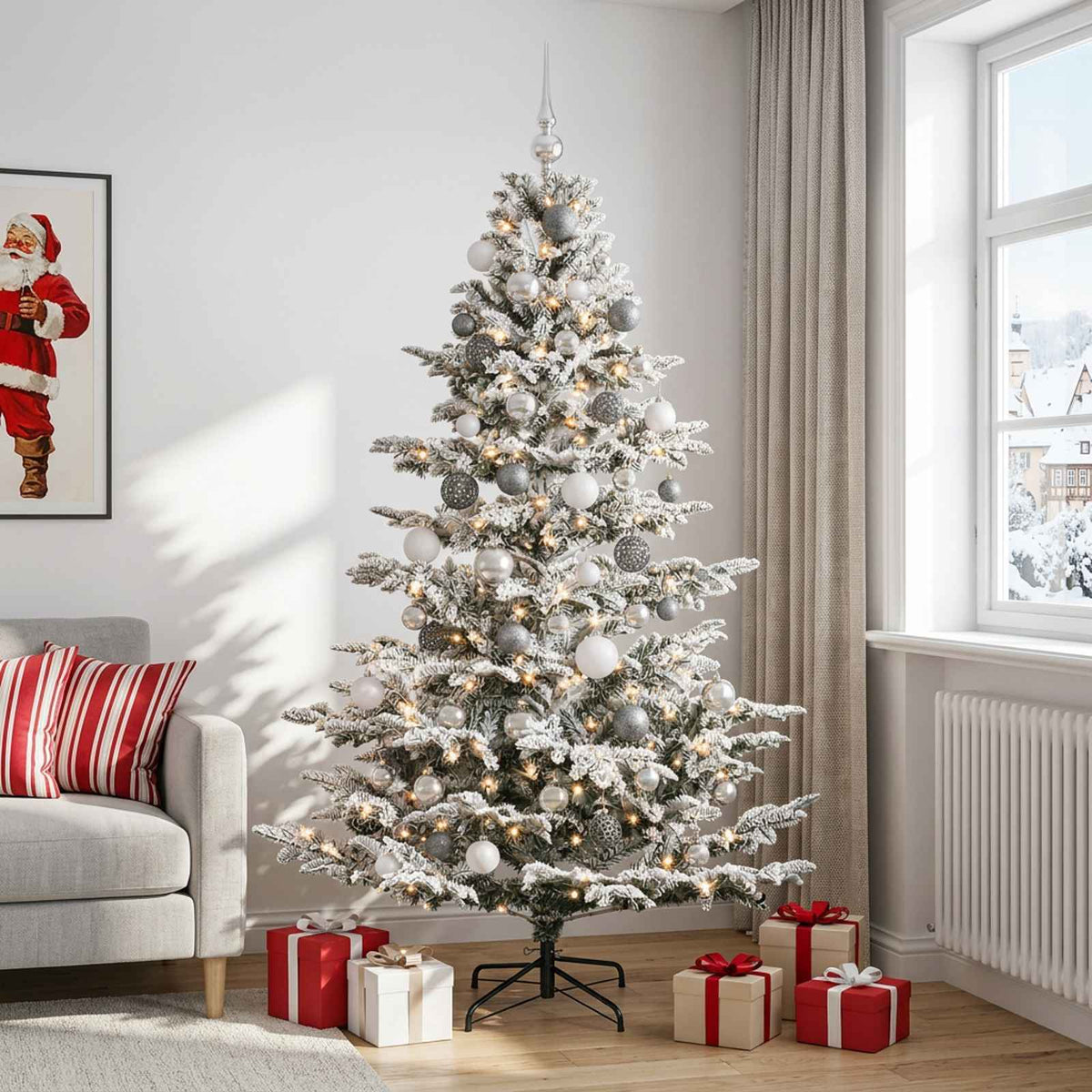 Artificial Christmas Tree with Bauble 210 cm 300 LEDs