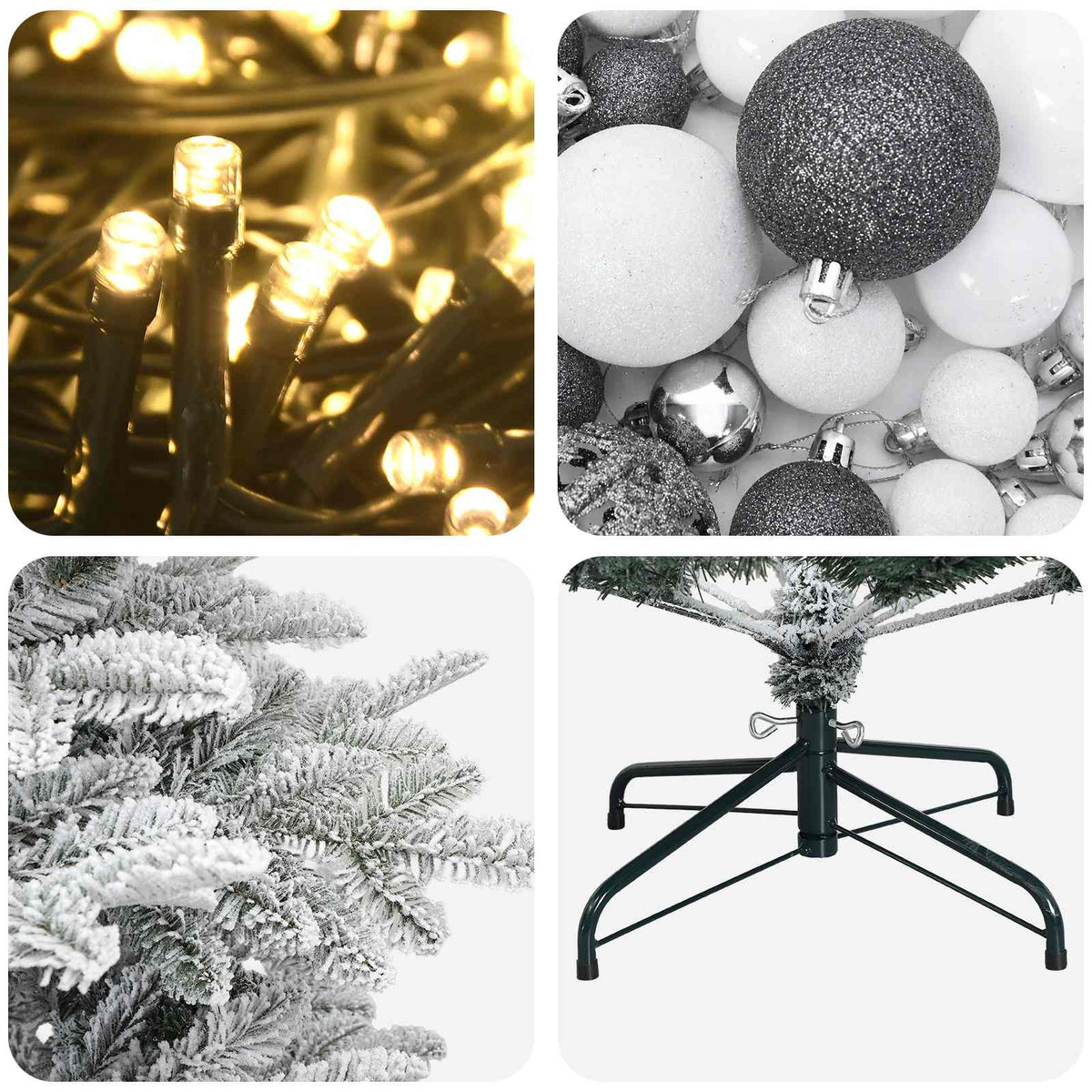 Artificial Christmas Tree with Bauble 180 cm 300 LEDs