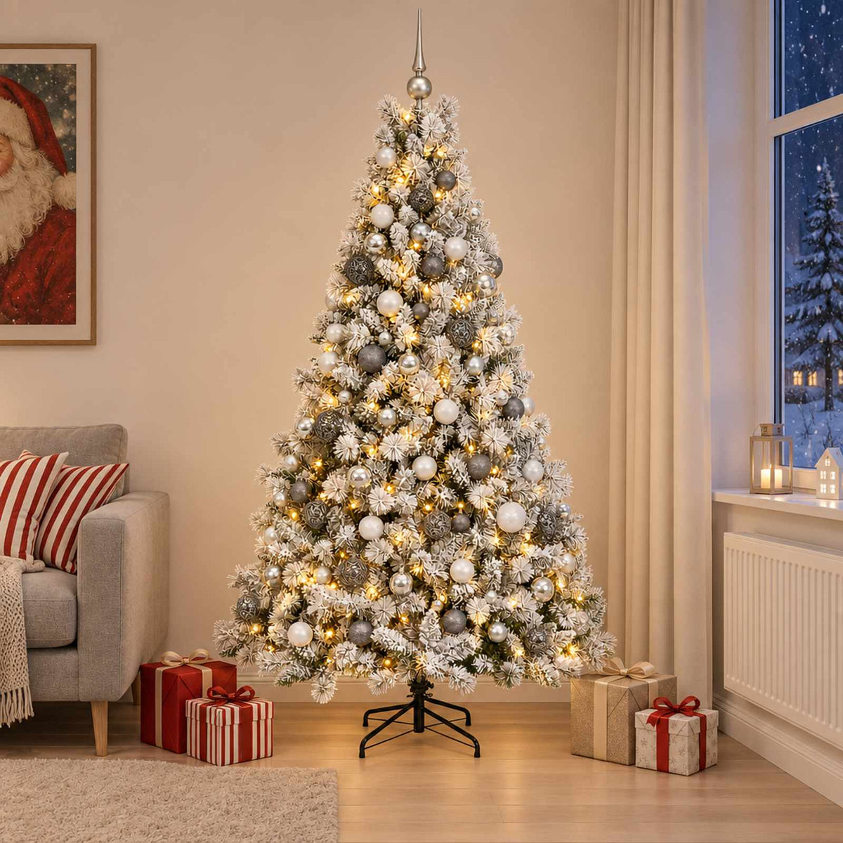 Artificial Christmas Tree with Bauble 210 cm 300 LEDs