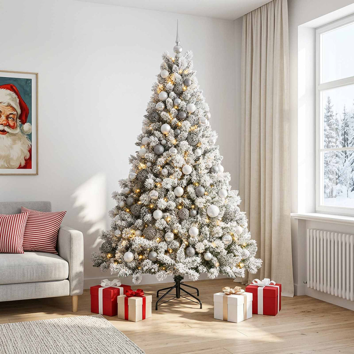 Artificial Christmas Tree with Bauble 210 cm 300 LEDs
