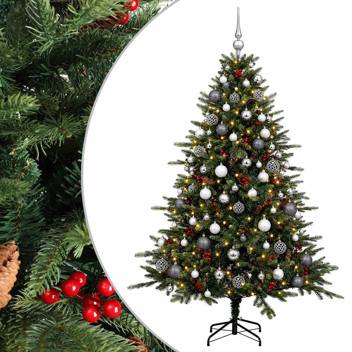 Artificial Christmas Tree with Bauble 180 cm 300 LEDs