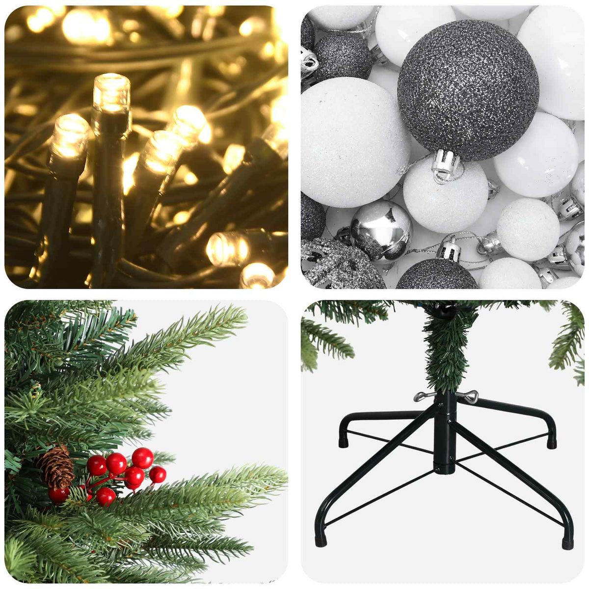 Artificial Christmas Tree with Bauble 240 cm 300 LEDs