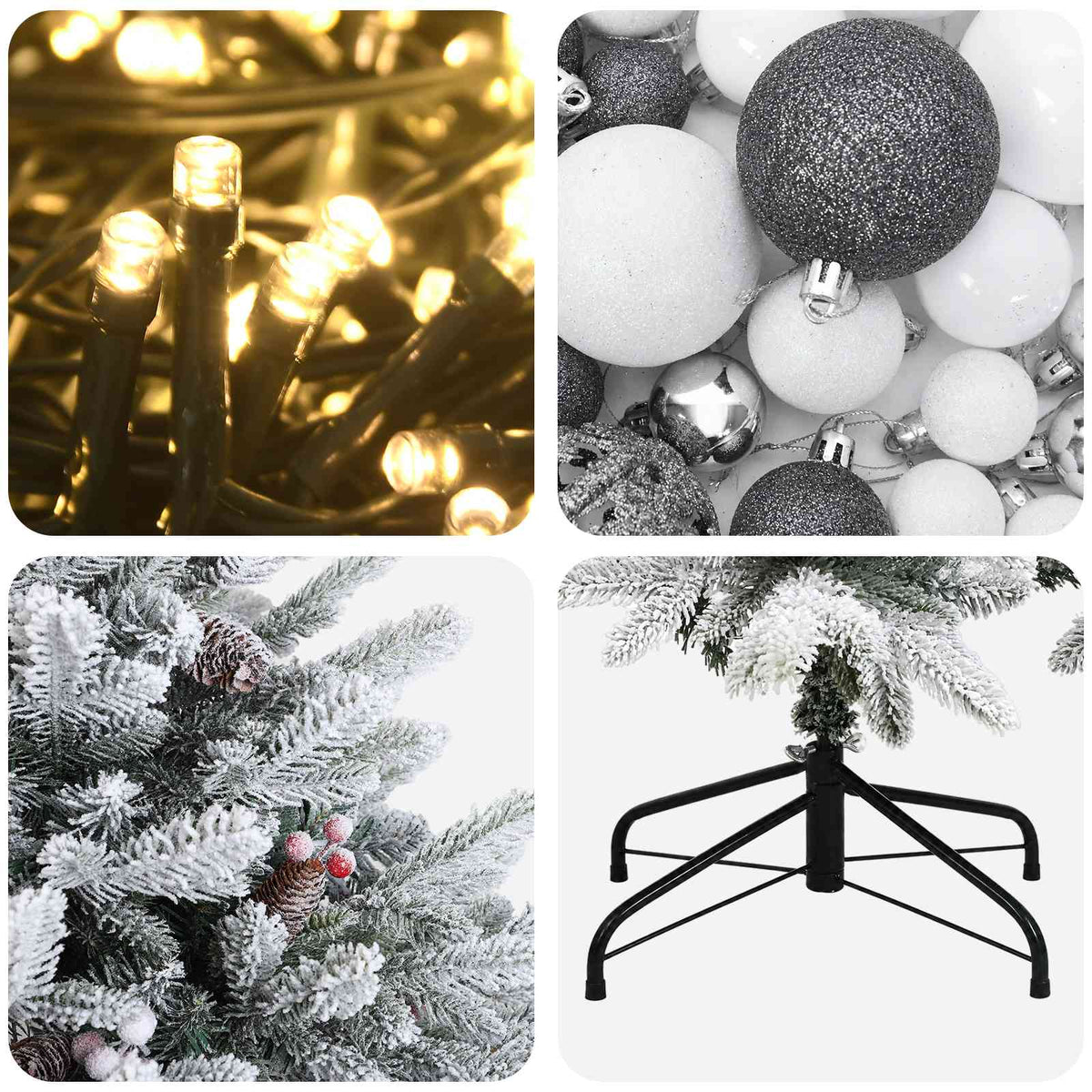 Artificial Christmas Tree with Bauble 210 cm 300 LEDs