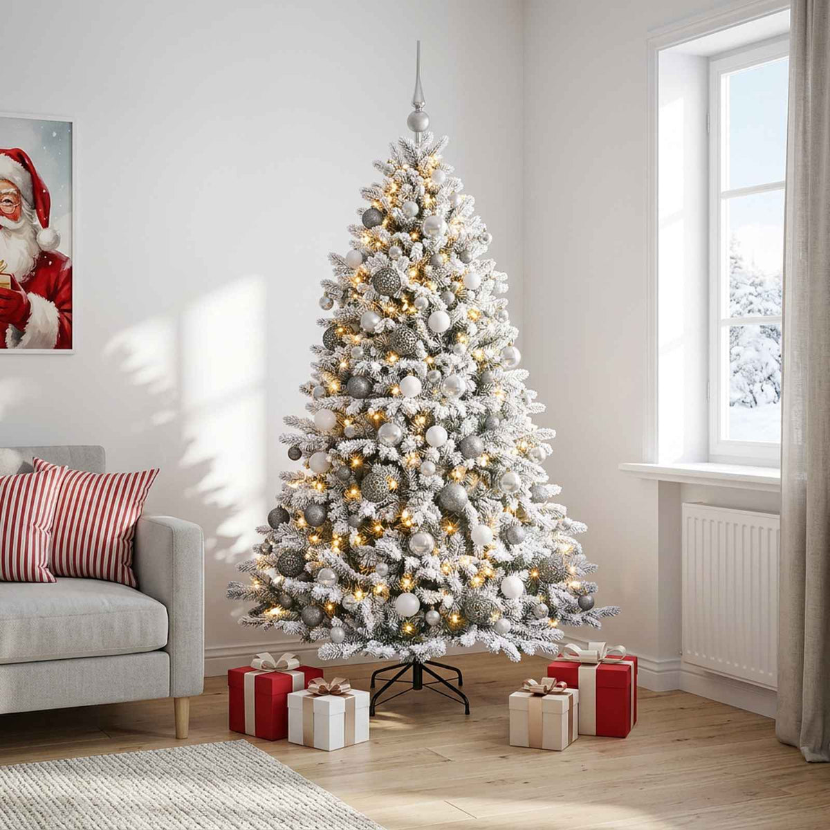 Artificial Christmas Tree with Bauble 180 cm 300 LEDs