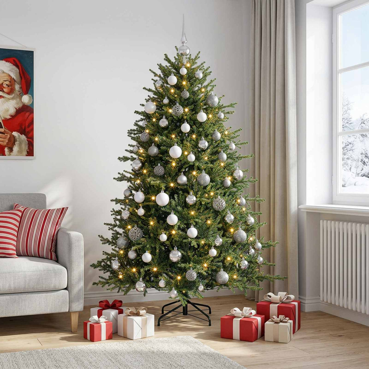 Artificial Christmas Tree with Bauble 180 cm 300 LEDs