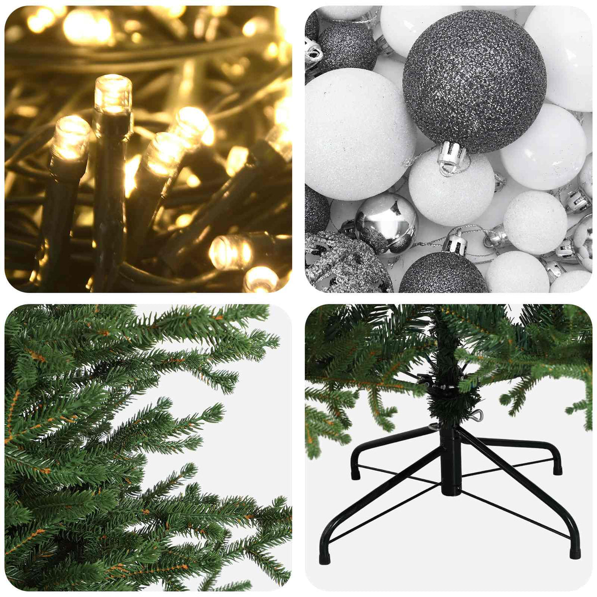 Artificial Christmas Tree with Bauble 210 cm 300 LEDs