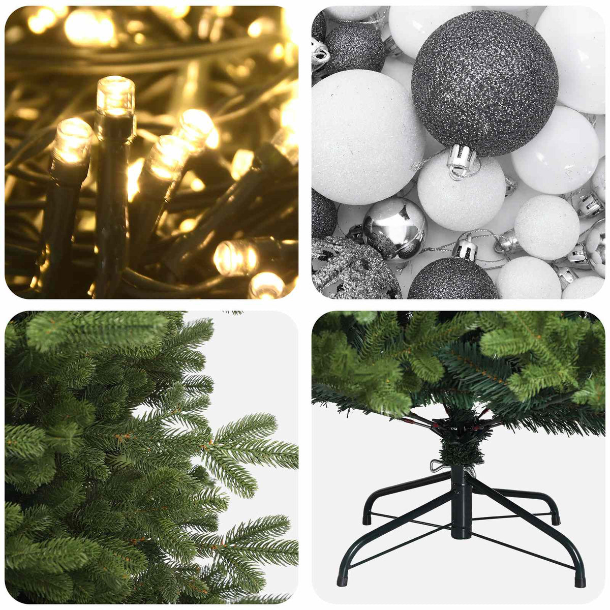Artificial Christmas Tree with Bauble 180 cm 300 LEDs