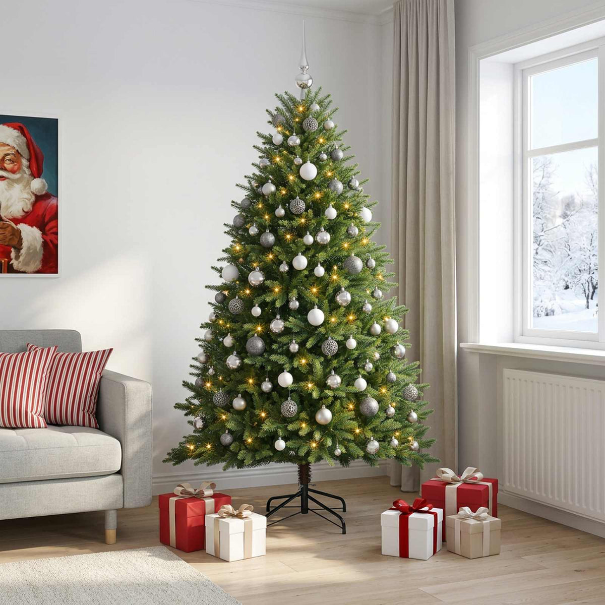 Artificial Christmas Tree with Bauble 240 cm 300 LEDs