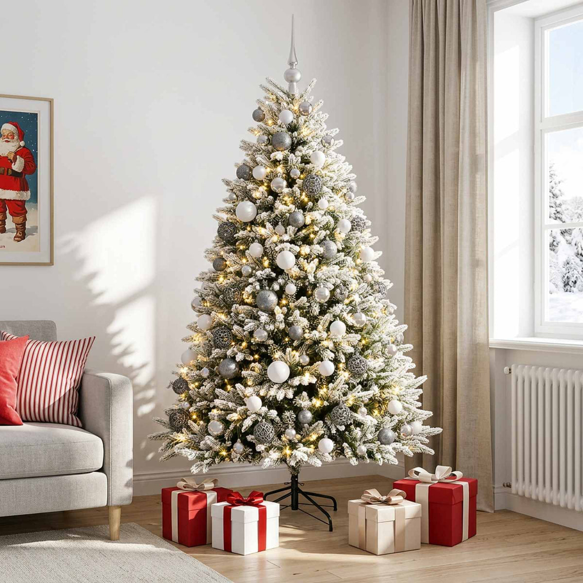 Artificial Christmas Tree with Bauble 180 cm 300 LEDs