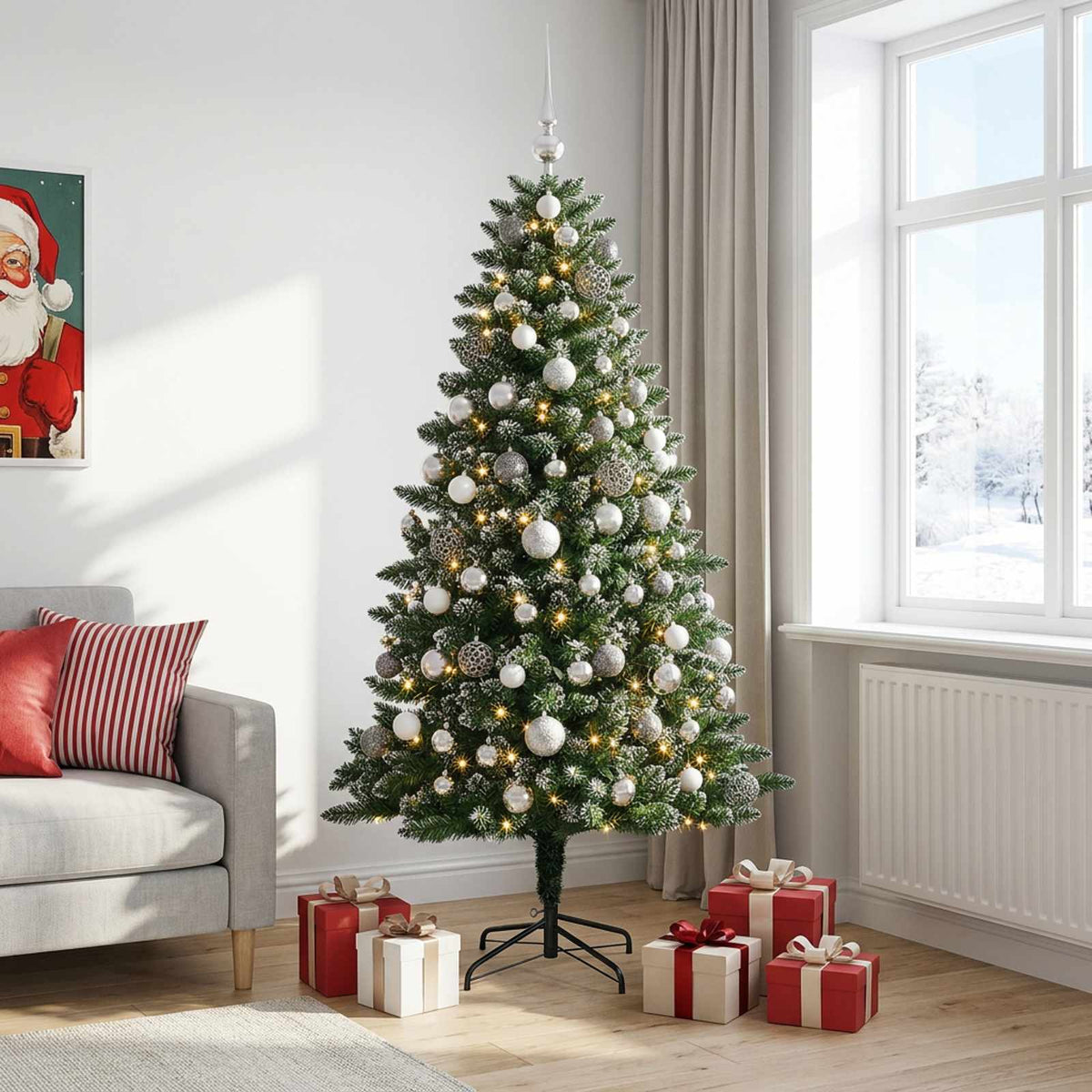 Artificial Christmas Tree with Bauble 180 cm 300 LEDs