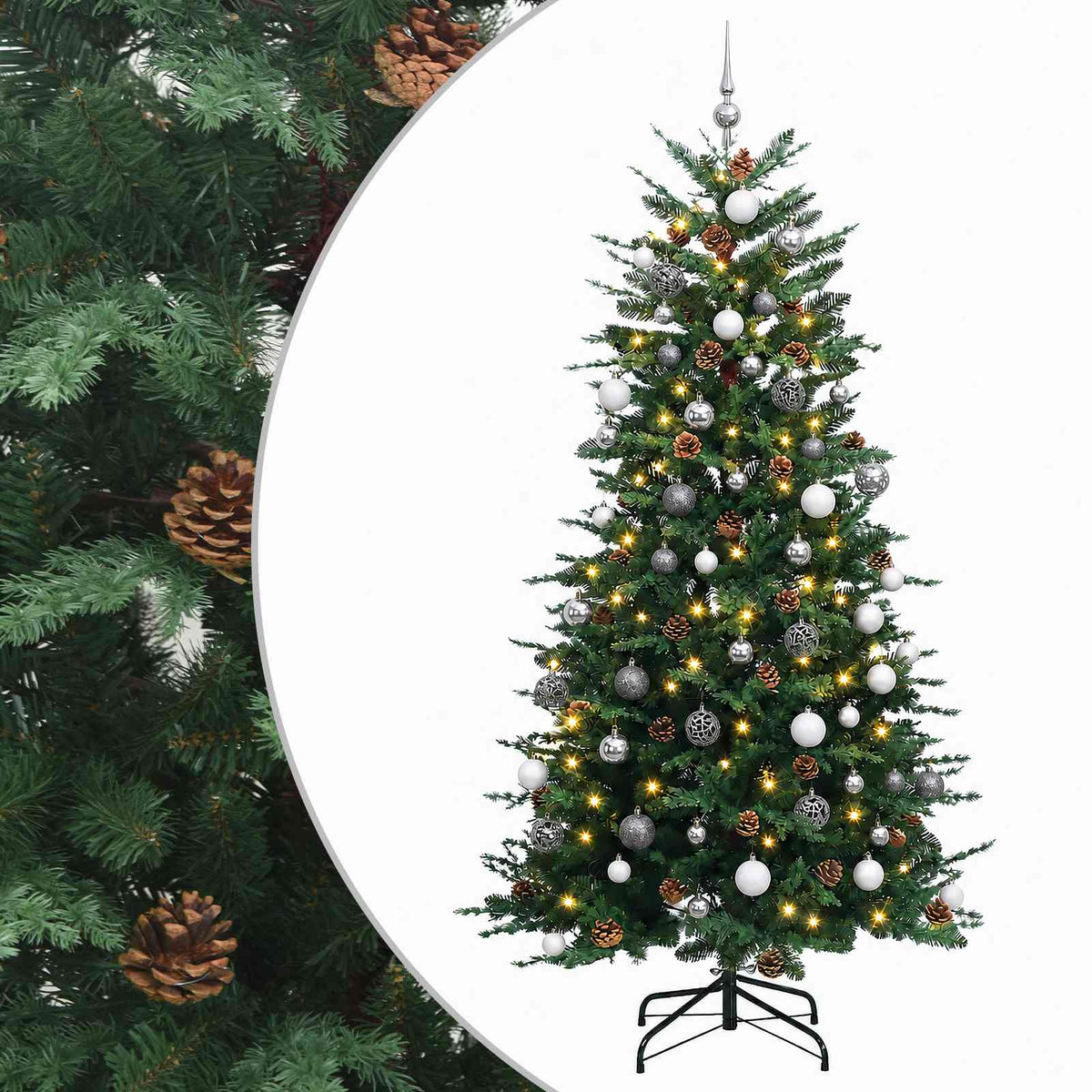 Artificial Christmas Tree with Bauble 210 cm 300 LEDs