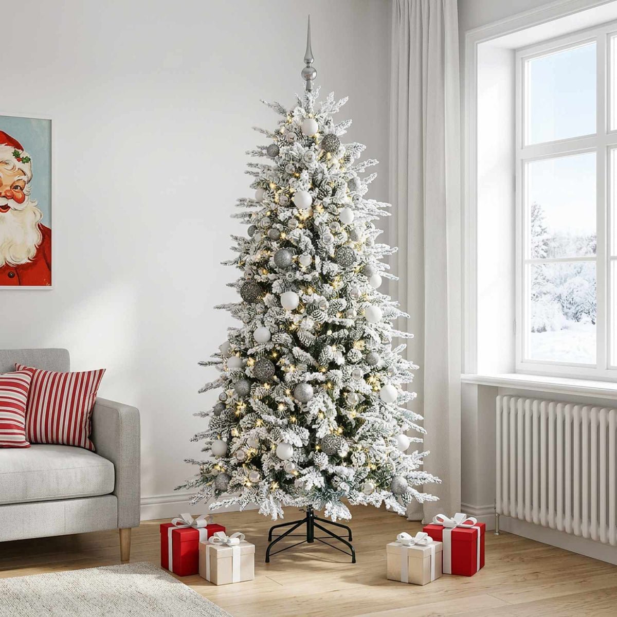 Artificial Christmas Tree with Bauble 210 cm 300 LEDs