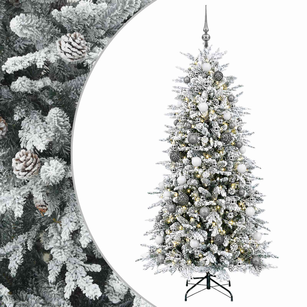 Artificial Christmas Tree with Bauble 210 cm 300 LEDs