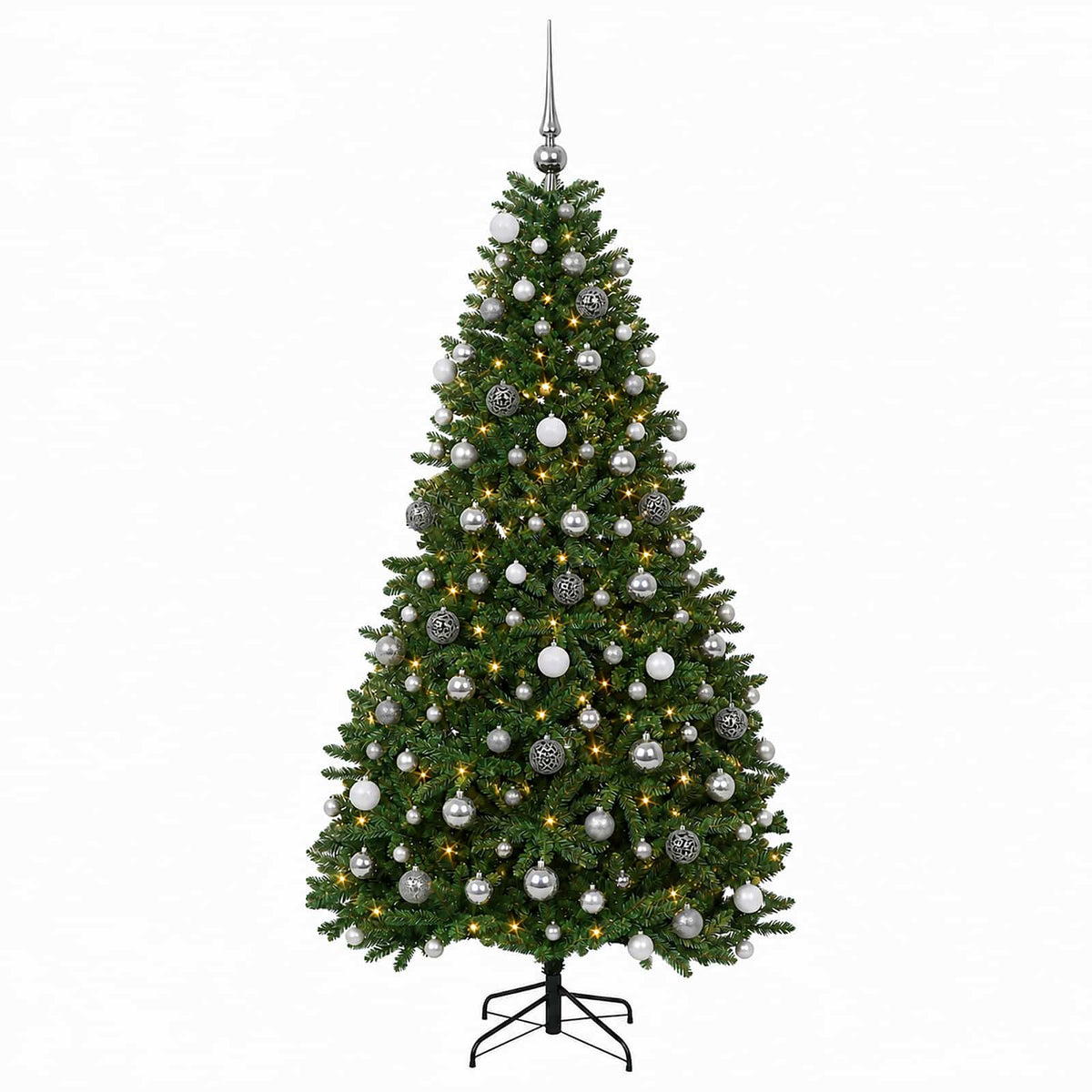 Artificial Christmas Tree Mid-green with Bauble 180 cm 300 LEDs