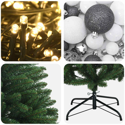 Artificial Christmas Tree Mid-green with Bauble 210 cm 300 LEDs