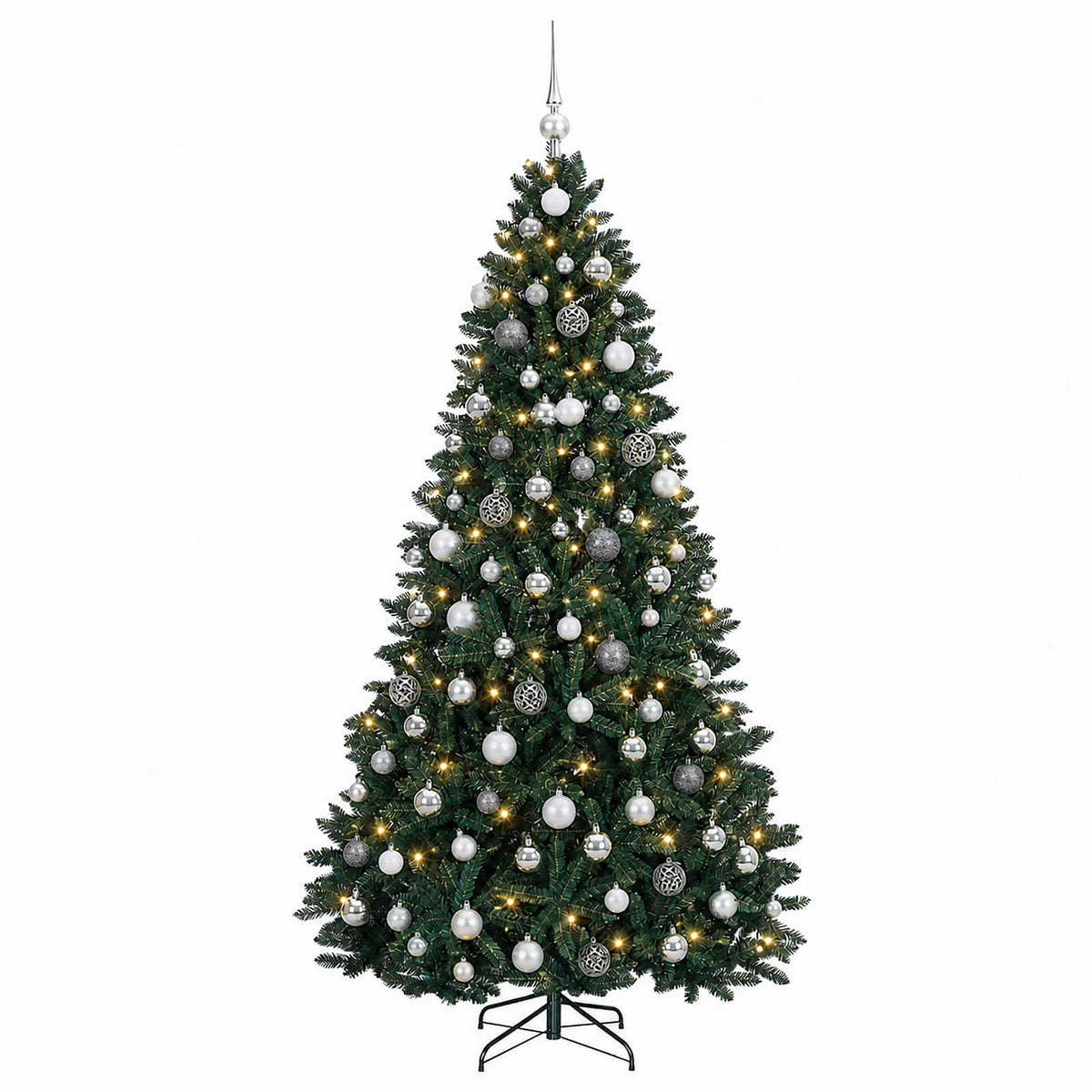 Artificial Christmas Tree Dark Green with Bauble 180 cm