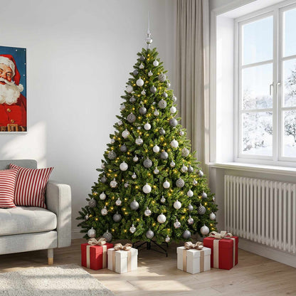 Artificial Christmas Tree Light Green with Baubles 210 cm