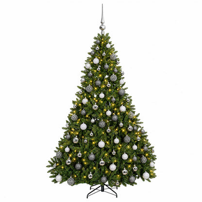 Artificial Christmas Tree Light Green with Baubles 210 cm