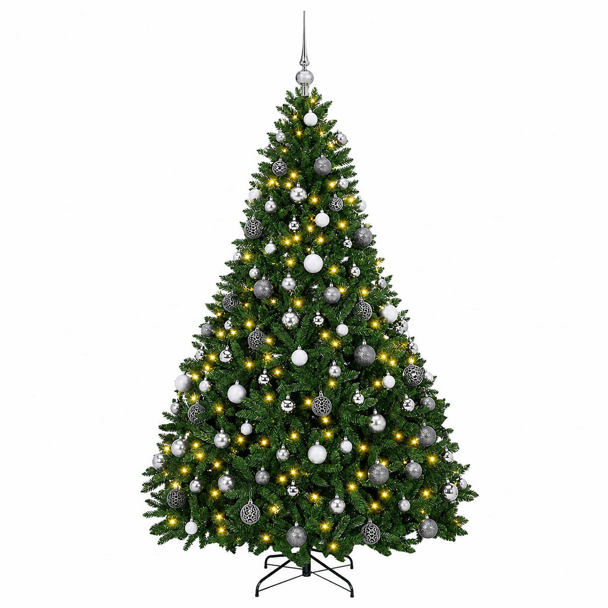 Artificial Christmas Tree Mid-green with Bauble 180 cm 300 LEDs