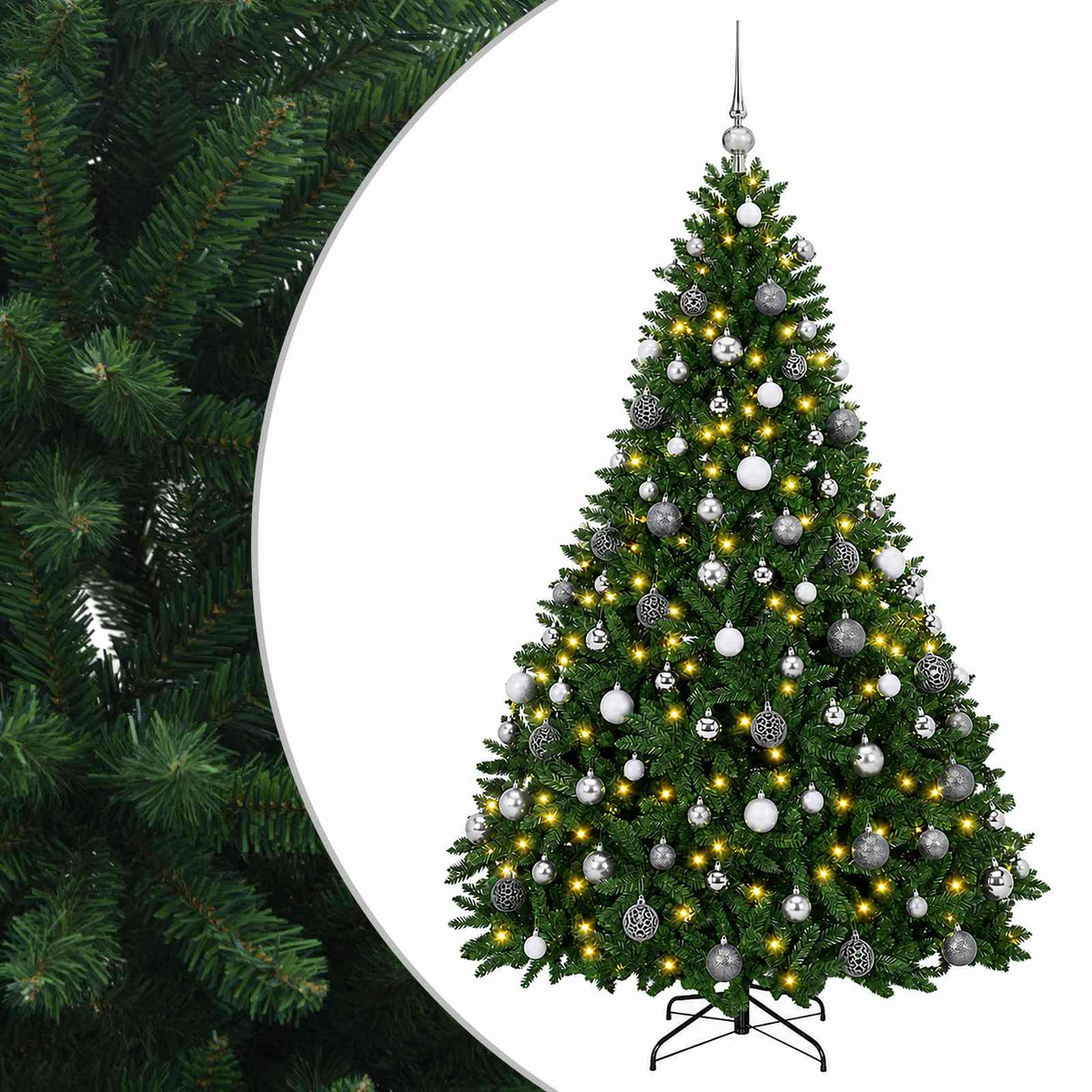 Artificial Christmas Tree Mid-green with Ornament 240 cm
