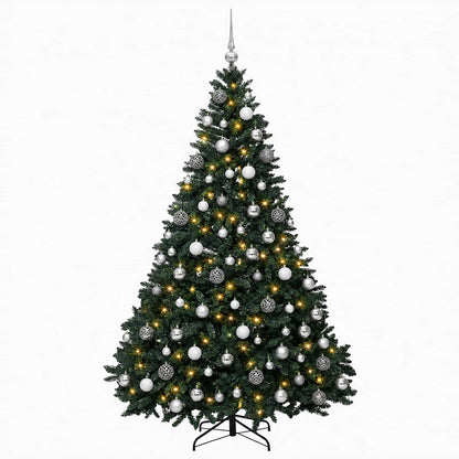 Artificial Dark Green Christmas Tree with Baubles 180 cm