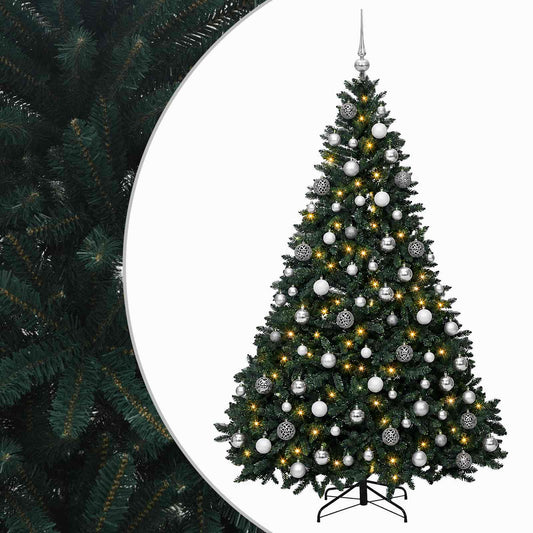 Artificial Dark Green Christmas Tree with Baubles 240 cm