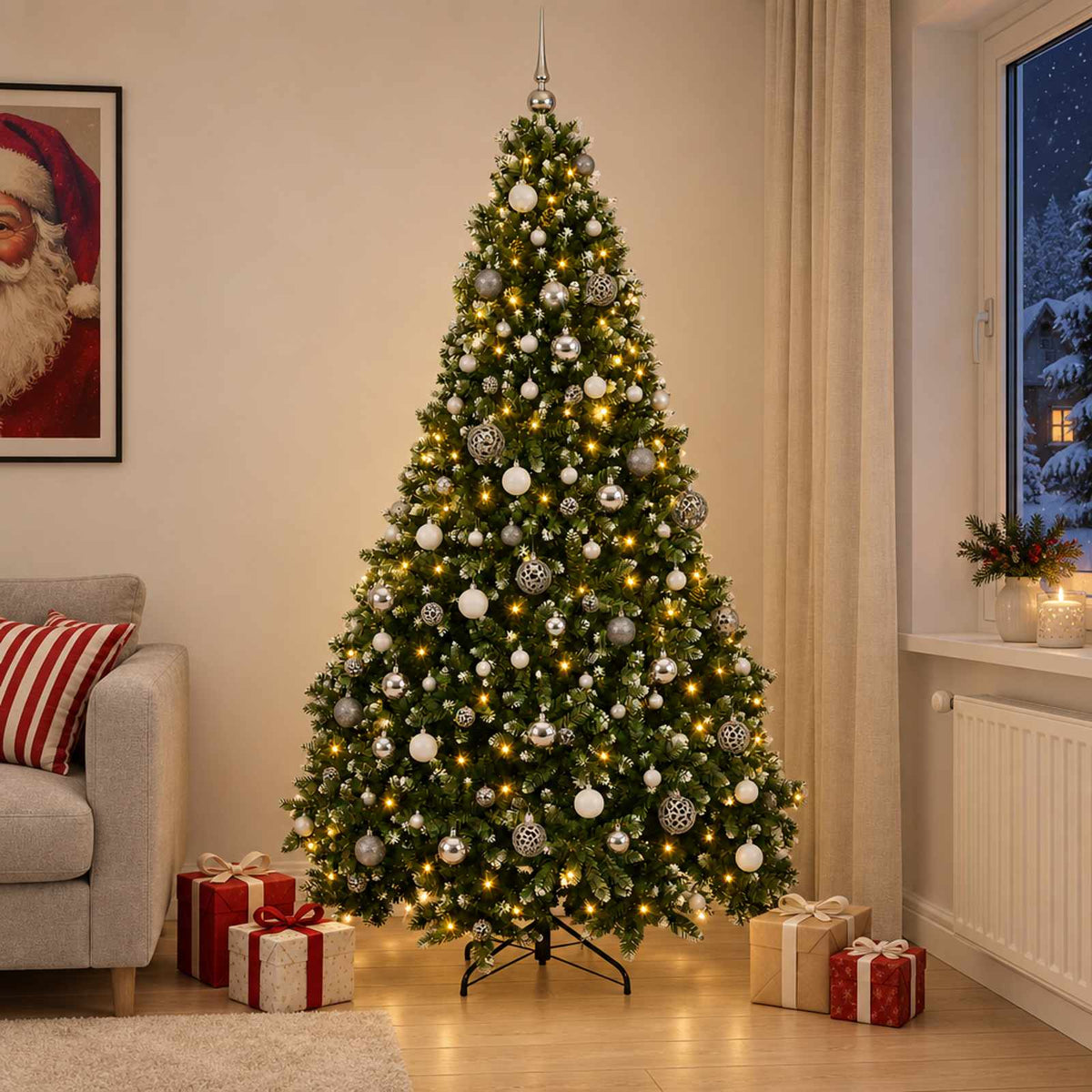 Artificial Christmas Tree with Bauble 300 cm 600 LEDs