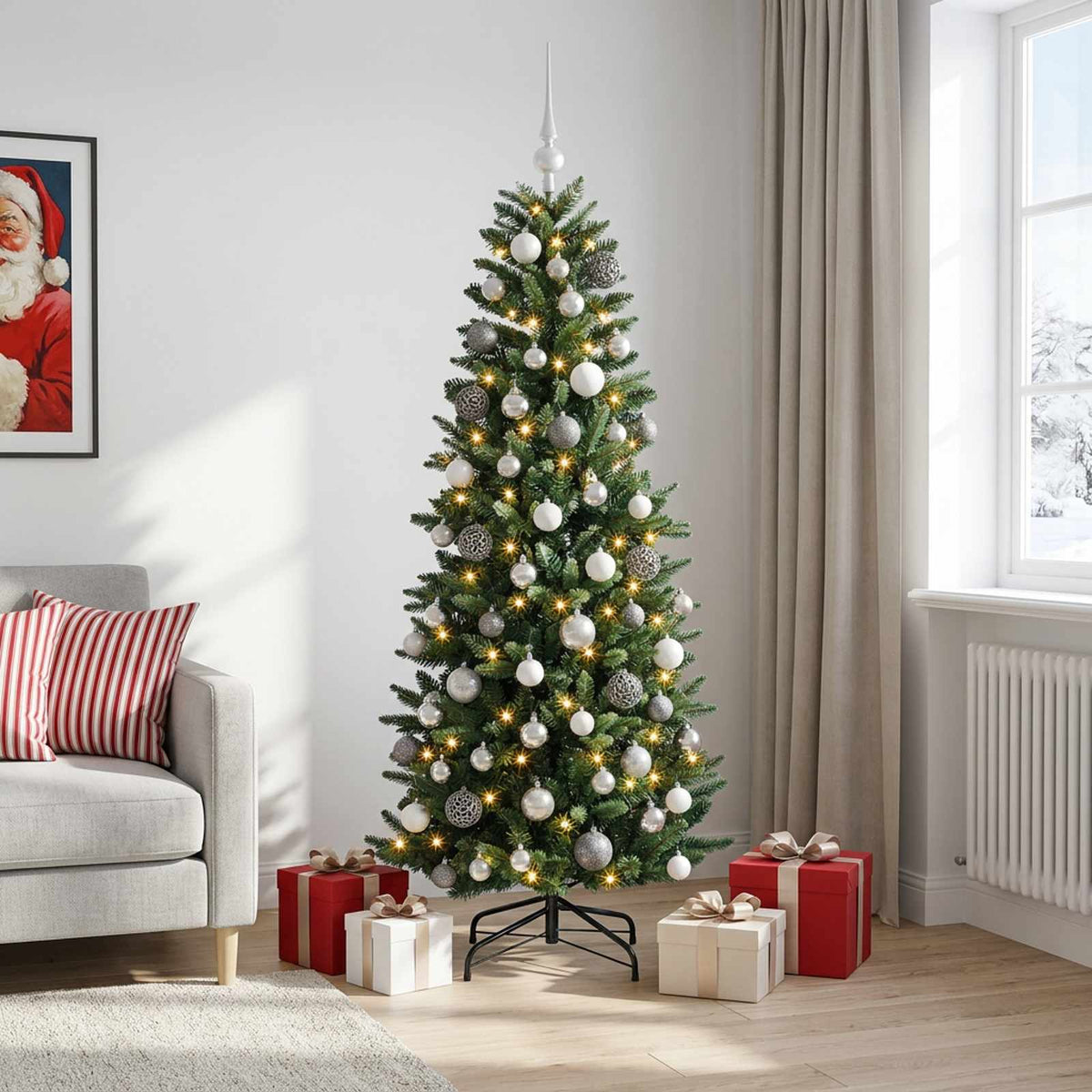Artificial Christmas Tree with Bauble 180 cm 300 LEDs