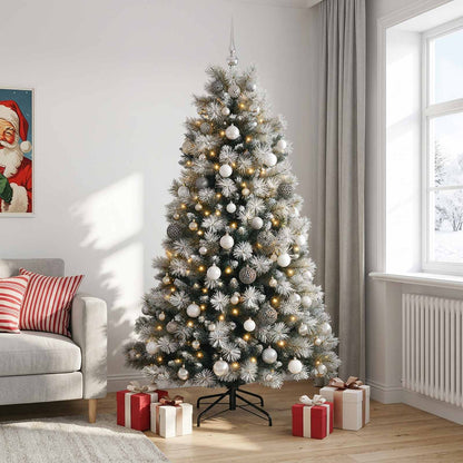 Artificial Hinged Christmas Tree with Baubles 240 cm 300 LEDs