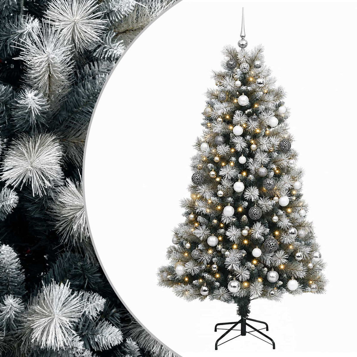 Artificial Hinged Christmas Tree with Baubles 240 cm 300 LEDs