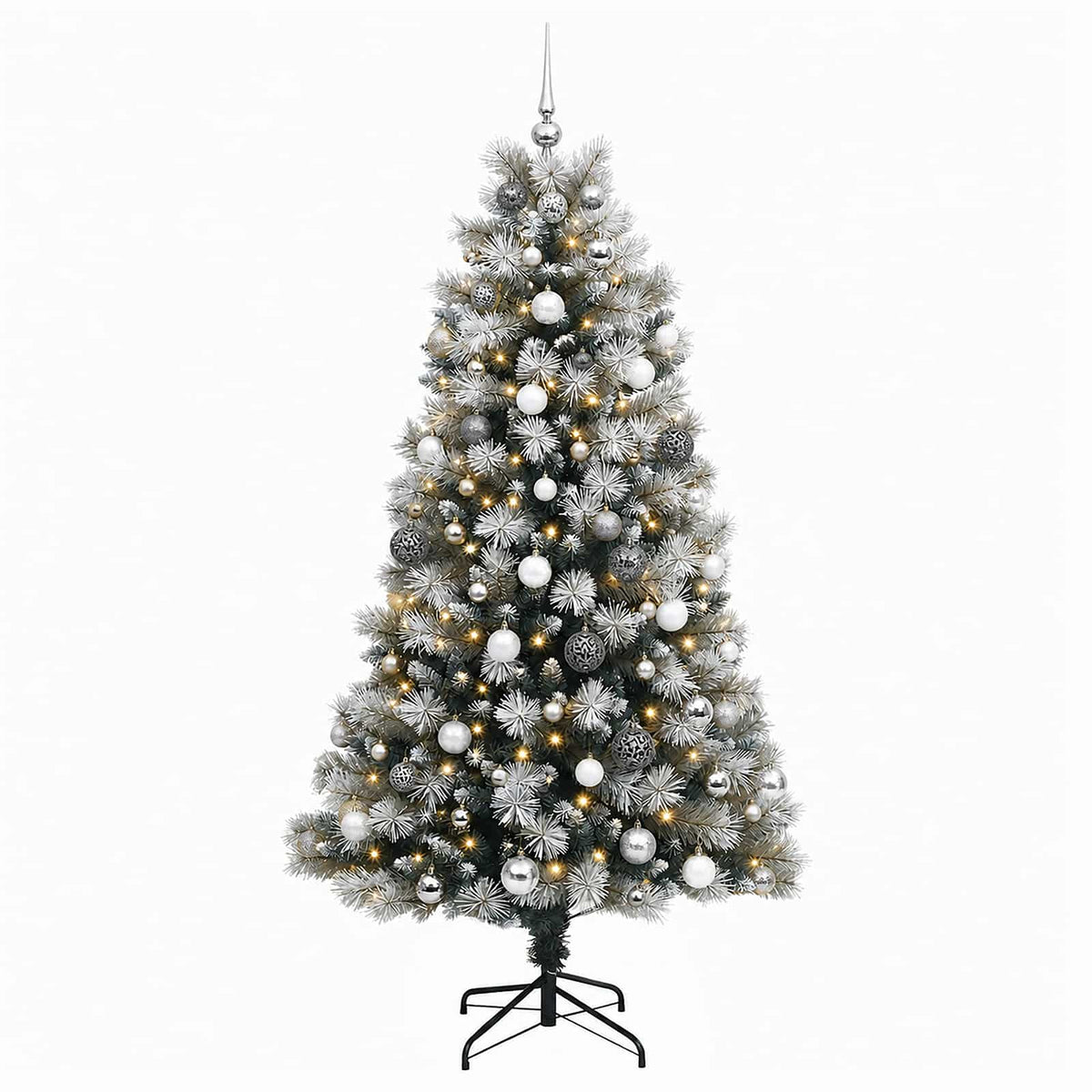 Artificial Hinged Christmas Tree with Baubles 240 cm 300 LEDs