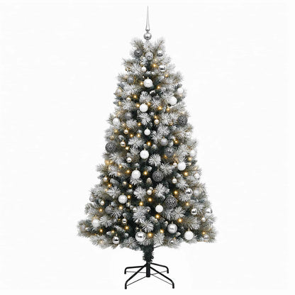 Artificial Hinged Christmas Tree with Baubles 240 cm 300 LEDs