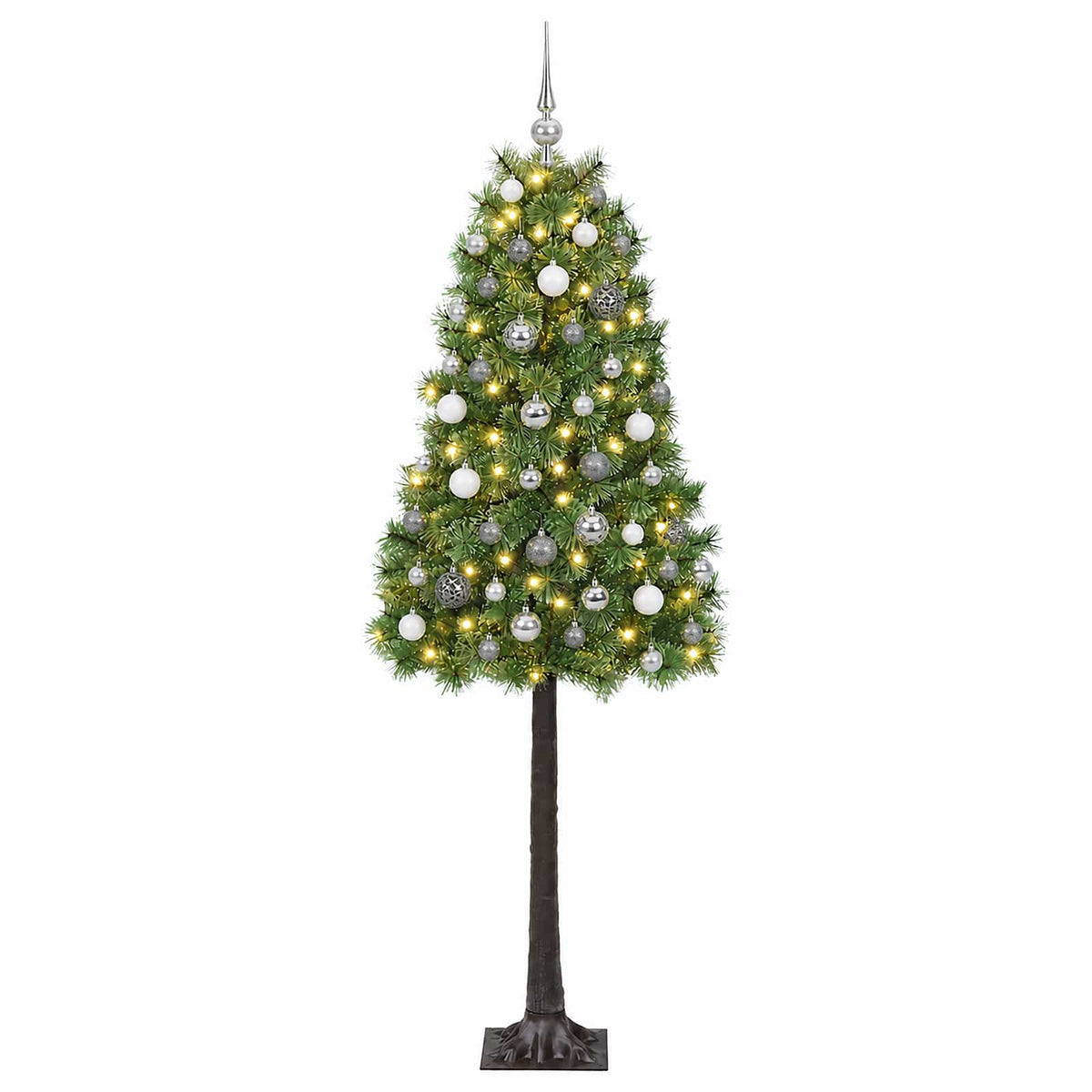 Artificial Hinged Christmas Tree with Baubles 180 cm 300 LEDs